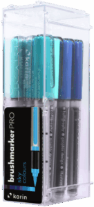 Blauwe set met Karin Brushmarkers